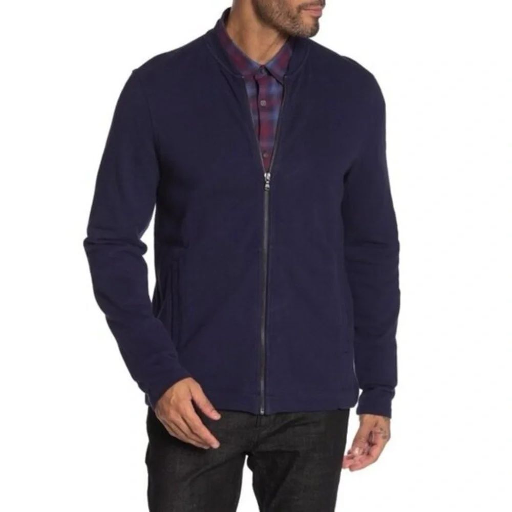 JOHN VARVATOS Knit Zip Jacket Navy Blue XL